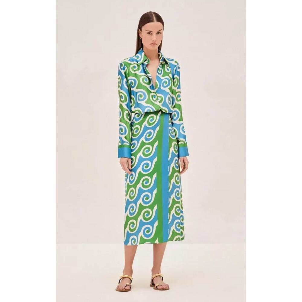 Alexis NWOT Enika Skirt In Swirl Print In Blue S